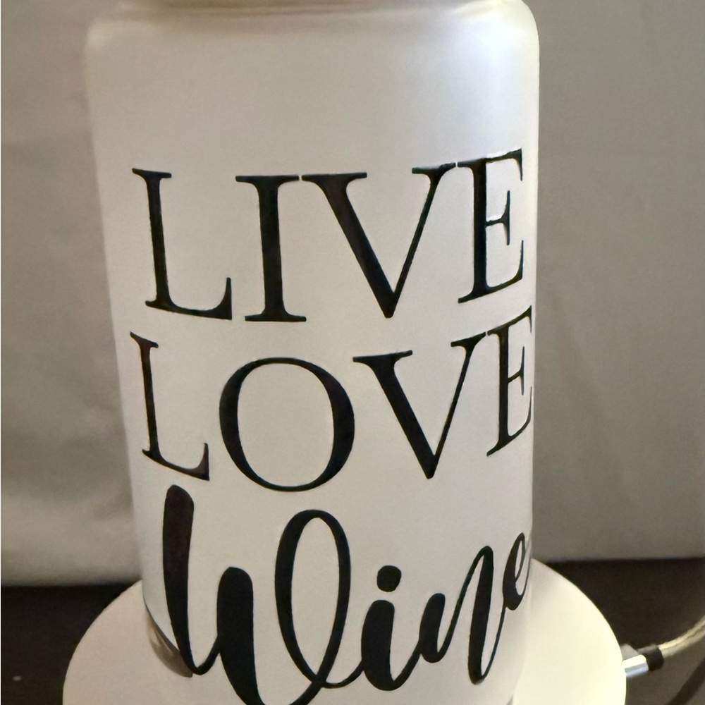 Live Love Wine Decorative White Tumbler